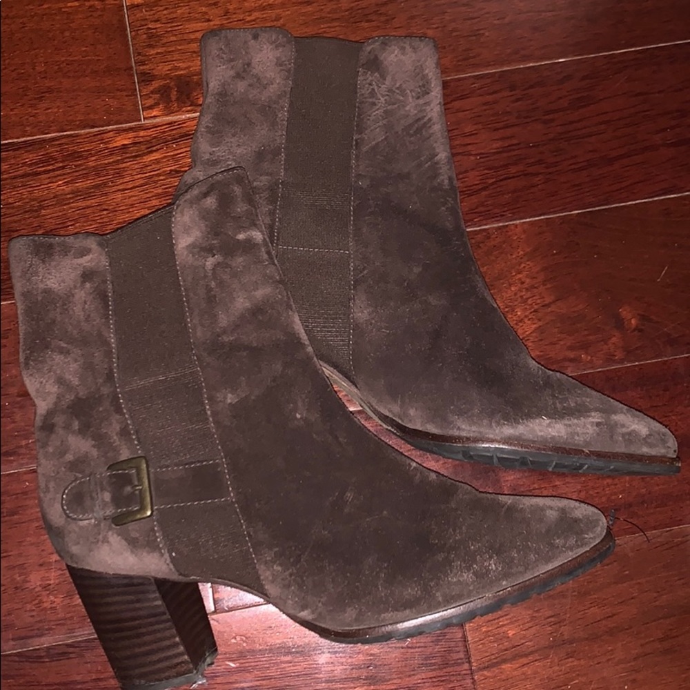 Brown suede boots